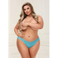 Baci Low Rise Thong Neon Blue Plus Size XL or 1X/2X or 3X/4X
