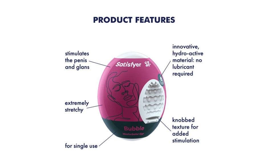 Satisfyer Masturbator Eggs Bubble/Crunchy/Fierce/Naughty/Riffle/Savage 1 or 3 Pc