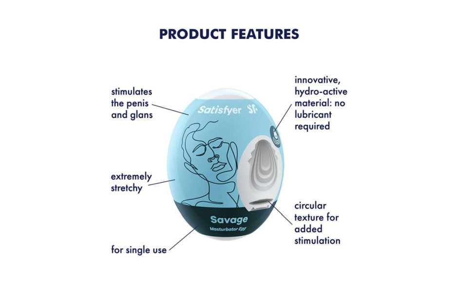 Satisfyer Masturbator Eggs Bubble/Crunchy/Fierce/Naughty/Riffle/Savage 1 or 3 Pc