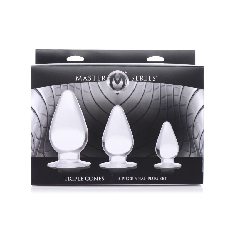 Master Series Triple Cones 3 Pc Anal Plug Set Clear