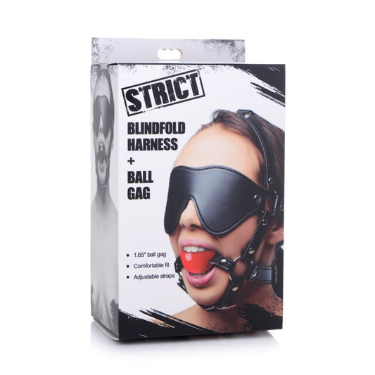 Strict Blindfold Harness w Ball Gag