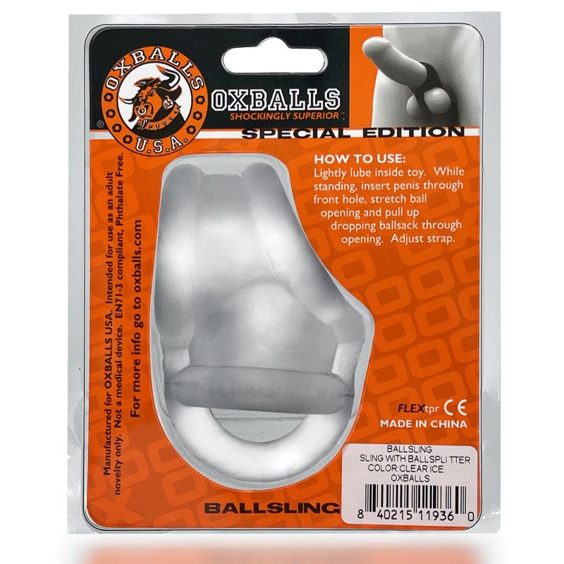 OxBalls Ballsling Ball Split Sling Clear Ice
