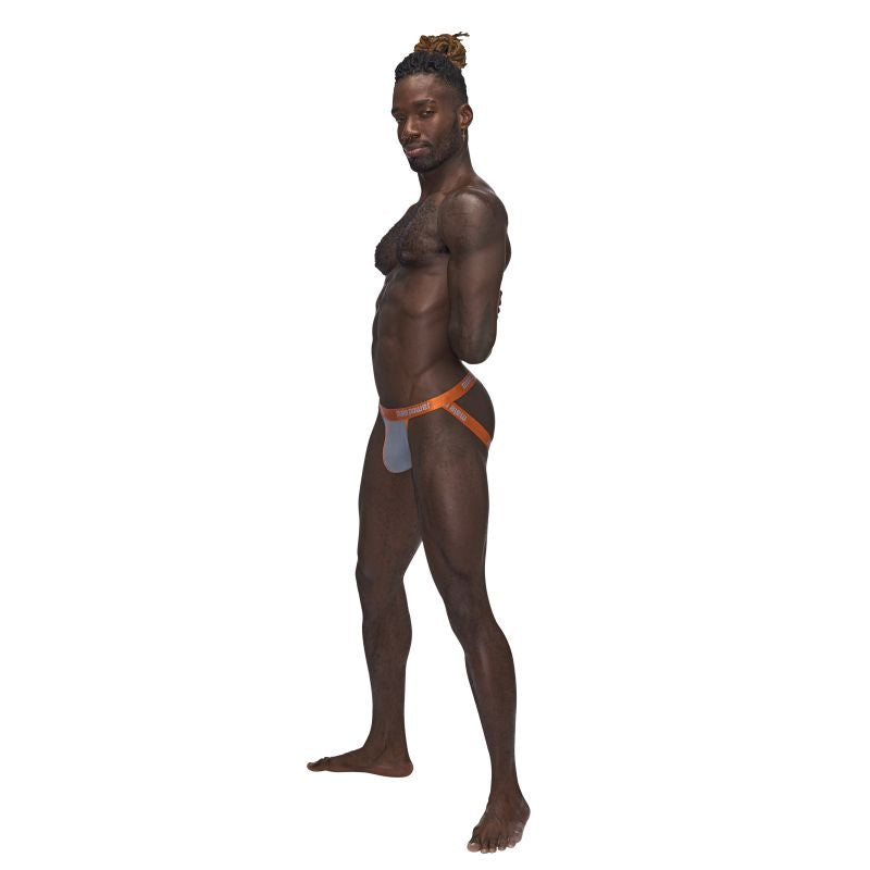 Male Power Casanova Uplift Jock Grey/Orange Size L/XL