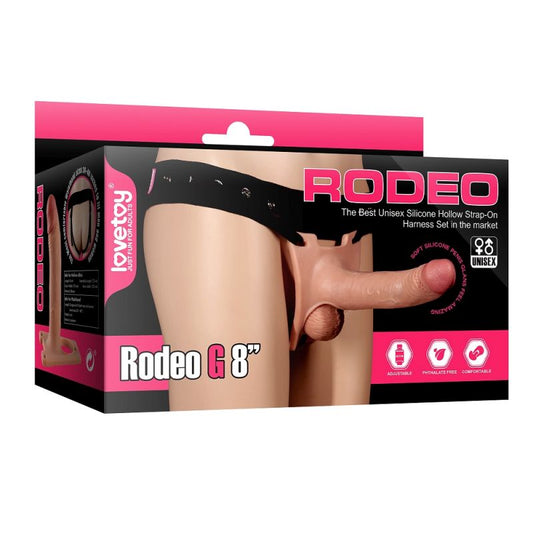 Lovetoy Rodeo Hollow G Strap On Set 8"