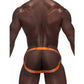 Male Power Casanova Uplift Jock Grey/Orange Size L/XL