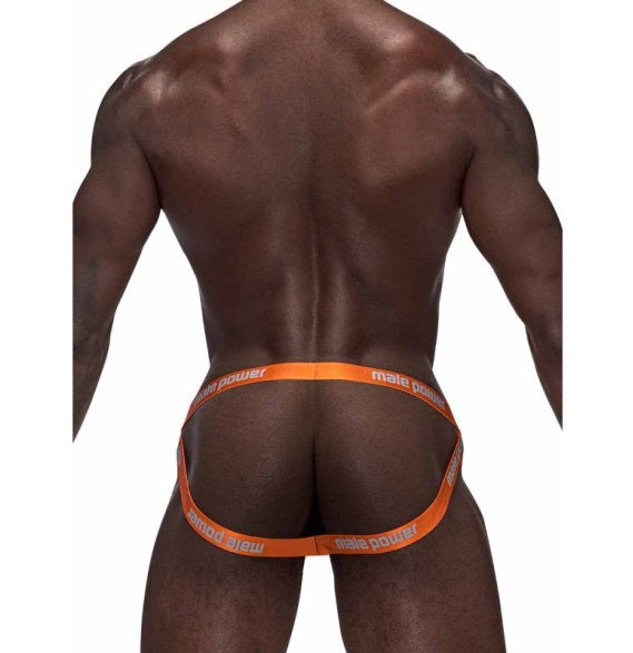 Male Power Casanova Uplift Jock Grey/Orange Size L/XL