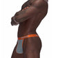 Male Power Casanova Uplift Micro Thong Grey/Orange Size S/M or M/L or L/XL