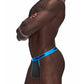 Male Power Casanova Uplift Micro Thong Black/Blue Size S/M