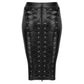 Noir Power Wetlook Pencil Skirt w Long Zipper Black Size XL/2XL/3XL