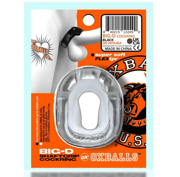 OxBalls Big D Shaft Grip Cock Ring Clear
