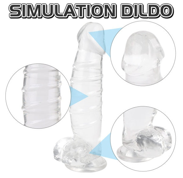 S-Hande Denny Dong w Balls Clear XXL Dildo