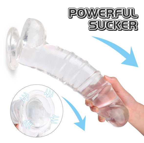 S-Hande Denny Dong w Balls Clear XXL Dildo