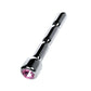 Metal | Silver Metal Urethral Plug w Ruby Rhinestone