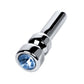 Metal | Silver Metal Urethral Plug w Sapphire Rhinestone Small
