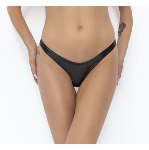 Noir Power Wetlook Thong Black Size S/M/L/XL