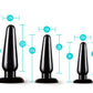 Blush Novelties | Anal Adventures 3 Pc Basic Plug Kit Black