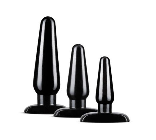 Blush Novelties | Anal Adventures 3 Pc Basic Plug Kit Black