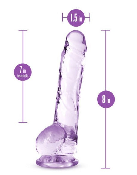Blush Novelties Naturally Yours 8" Crystaline Dildo Amethyst