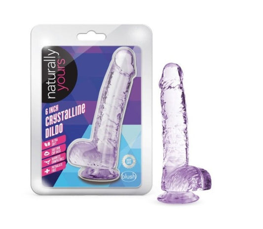 Blush Novelties Naturally Yours 6" Crystaline Dildo Amethyst