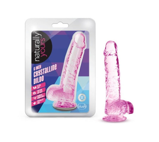 Blush Novelties Naturally Yours 6" Crystaline Dildo Rose