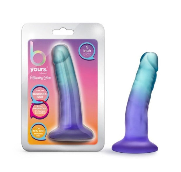 Blush Novelties B Yours Morning Dew 5" Dildo Sapphire with Suction Cup