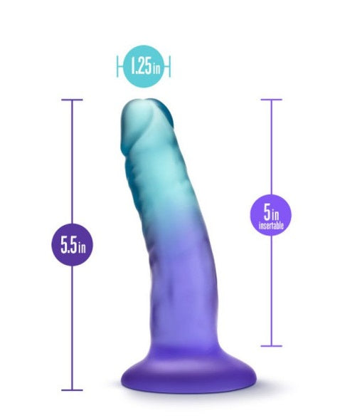 Blush Novelties B Yours Morning Dew 5" Dildo Sapphire with Suction Cup