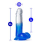 Blush Novelties B Yours Morning Dew 6" Dildo Stella Blue with Suction Cup