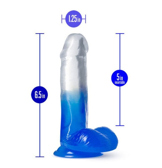 Blush Novelties B Yours Morning Dew 6" Dildo Stella Blue with Suction Cup