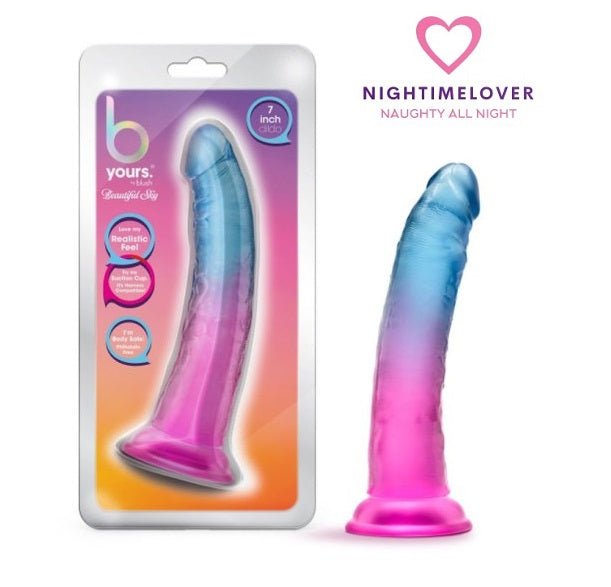 Blush Novelties B Yours Beautiful Sky 7" Dildo Sunset with Suction Cup