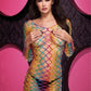 Lapdance Fencenet Rainbow Mini Dress Size OS