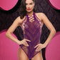Lapdance Bling Bling Fishnet Bodysuit Purple Size OS