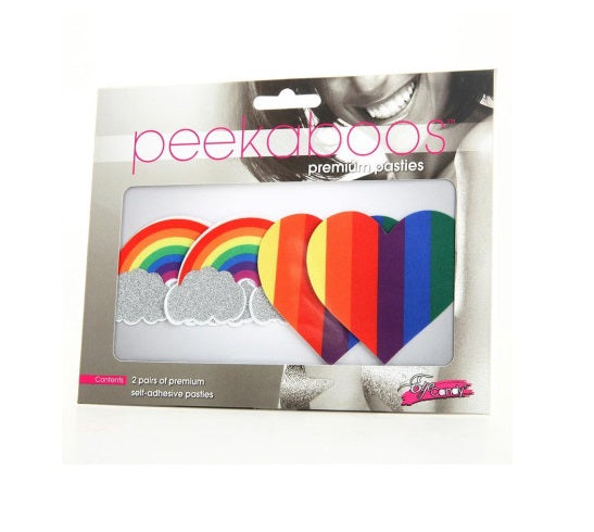 Peekaboo Pasties | Pride Glitter Rainbows and Hearts Pasties