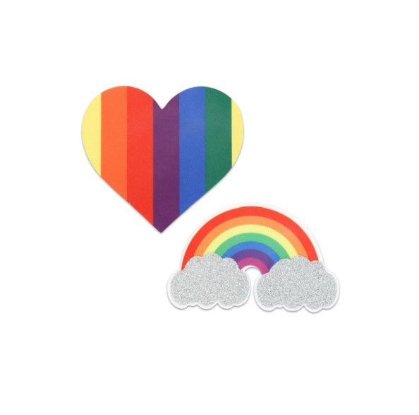 Peekaboo Pasties | Pride Glitter Rainbows and Hearts Pasties
