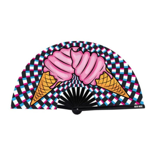 Neva Nude Ice Scream You Scream Blacklight Folding Fan