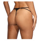 Axami Lingerie Stretch Wetlook Zip G-String Black Size XS/S/M