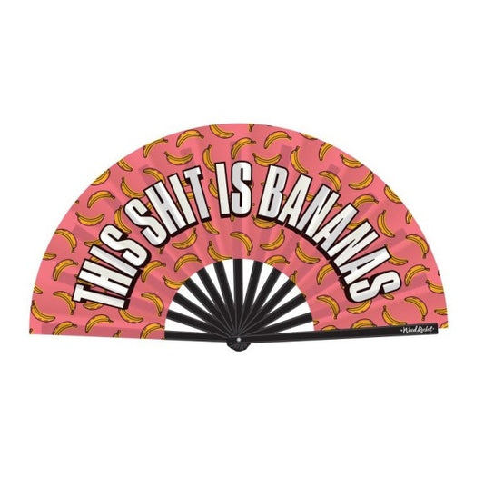 Wood Rocket This Shit Is Bananas Folding Fan