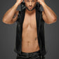 Noir Snake Wetlook Sleeveless Zip-up Top with Sheer Hood Size S/M/L/XL