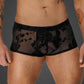 Noir Flock Embroidery Short-Shorts Size S/M/L/XL
