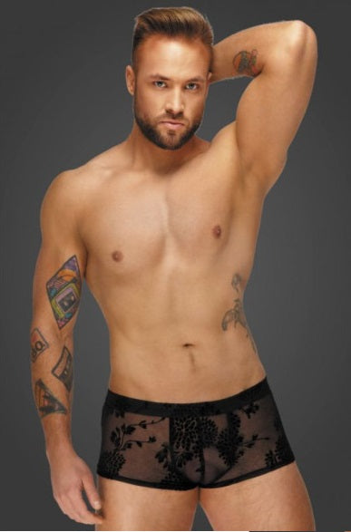 Noir Flock Embroidery Short-Shorts Size S/M/L/XL