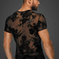 Noir Flock Embroidery T-Shirt Size S/M/L/XL