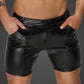 Noir Snake Wetlook Mid Length Shorts with Back Pockets Size L/XL
