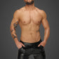 Noir Snake Wetlook Mid Length Shorts with Back Pockets Size L/XL