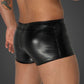 Noir Snake Wetlook Short Shorts with Zipper Size S/M/L/XL