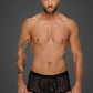 Noir Leopard Flock Short Shorts Size S/M/L/XL