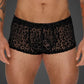 Noir Leopard Flock Short Shorts Size S/M/L/XL