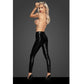 Noir Snake Wetlook Leggings with Zipper Black Size S/M/L/XL