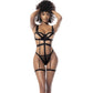 Mapale Lingerie Strappy Bodysuit Black S/M or L/XL