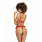 Mapale Lingerie Lace Cut Out Set 2 Pc Red S/M or M/L