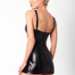 Noir Starlet Wetlook Minidress w Ring Belt Black Size S/M/L/XL