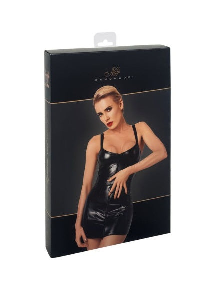 Noir Starlet Wetlook Minidress w Ring Belt Black Size S/M/L/XL